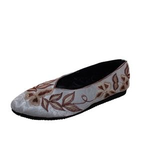 women handmade satin flat shoes
